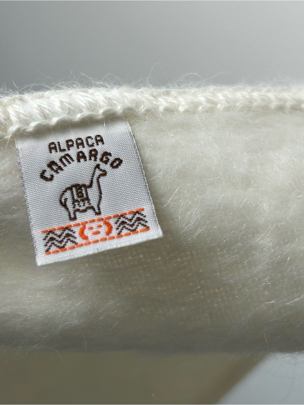 Alpaca Camargo Scarf Cream Ivory 9X69 Rectangle Fringe Soft Cozy Winter Gift - Picture 4 of 7